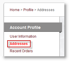 Profile Addresses link